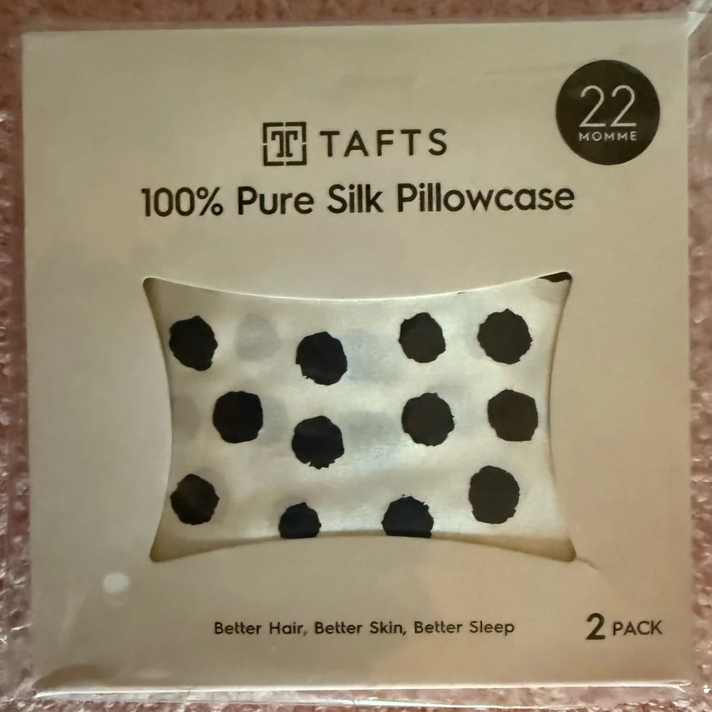 NEW - 2 Taft’s Silk Pillow Cases - Envelope Closure, Cooling, Natural, Organic